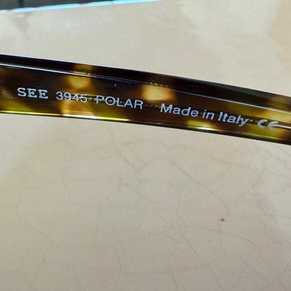 SEE Eyewear 3945 Polarized Tortoise Oval Sunglasses Made in Italy